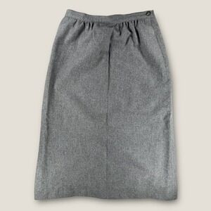 Vintage Pendleton Wool Skirt Size 6 Grey Midi Pleated A-Line Made‎ in USA